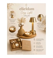 Doğum Günü, Özel Gün, Yeni İş, Yeni Ev Hediyesi Rattan Vazo, Soya Wax Mum ve Şarjlı Masa Lambası Premium Set