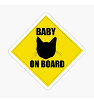 Arabada Kedi var Cats On Board Sticker Yapıştırma 19CM md4