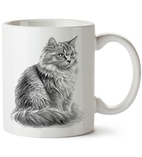 Kedi Baskılı Porselen Kupa Bardak