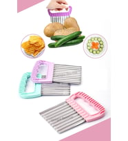 2'li Cips Patates Doğrayıcı Şekilli Kesici Çelik Patates Meyve Ve Sebze Doğrama Bıçağı