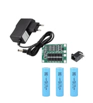 3 Adet Aspilsan Li-ion Pil, 3S 40A BMS, 12.6 Volt 2 Amper Adaptör ve 5,5x2,5 Dişi Soket