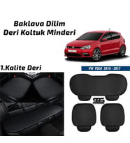 Volkswagen Polo 2010-2017 Siyah Deri Oto Koltuk Minderi