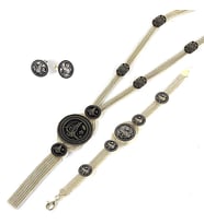 Söğütlü Silver osmanlı tuğralı motifli midyat hasırı set