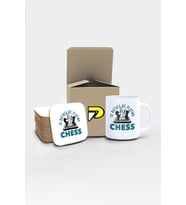 Satranç Chess Play Tasarımlı Baskılı Kupa Bardak Seti