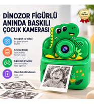 DİNOZOR FİGÜRLÜ ANINDA BASKILI ÇOCUK KAMERASI