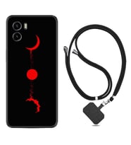 Vivo Y15S Y32 Y33S Y51 Y53S Kılıf Boyun Askılı Silikon Red Moon 1710