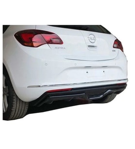 Opel Astra Uyumlu J Hatchback (2013-2015) Makyajlı Custom Arka Tampon Eki - Difüzör (Plastik)