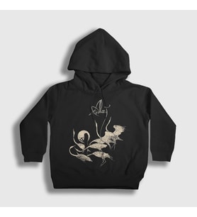 Presmono Unisex Çocuk Siyah Egrets Metal Alcest Kapüşonlu Sweatshirt 521388tt
