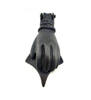 Antika Tarz Dekoratif Pirinç El Kapı Tokmağı, Taktak - 167x75 Mm, Oksit