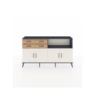 Arges Konsol 4 Raflı 4 Çekmeceli 4 Kapaklı 176x30x99 Antrasit-Aytaşı/Çam