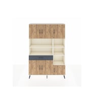 Arges Dolap 10 Raflı Tek Çekmeceli 6 Kapaklı 132x30x195 Aytaşı-Çam/Antrasit