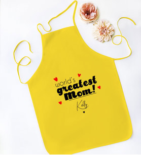 BK Gift Kişiye Özel İsimli Anneler Günü Tasarımlı Sarı Mutfak Önlüğü, Aşçı Önlüğü, Şef Önlüğü, Anneye Hediye-22