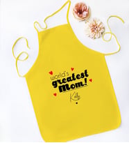BK Gift Kişiye Özel İsimli Anneler Günü Tasarımlı Sarı Mutfak Önlüğü, Aşçı Önlüğü, Şef Önlüğü, Anneye Hediye-22