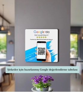 BK Gift İşletmelere Özel MDF Ahşap Google Puanlama Tabelası