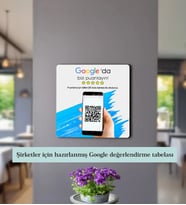 BK Gift İşletmelere Özel MDF Ahşap Google Puanlama Tabelası