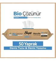 NİVEMESHOME BİO ÇÖZÜNÜR DENİZ TUZU & DENİZ YOSUNU 50 YAPRAK YÜZEY TEMİZLİK HAVLUSU SLEEPY
