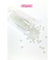 Dökme Cam Kum Boncuk Büyük Boy (6/0) 4 mm - 20 Gram - İnci Beyaz - BNC081