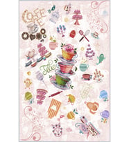 Eliana Home Baskılı, Yıkanabilir Kaymaz Taban Mutfak Halısı LNA2033-HT776 100x150 cm (Pembe)