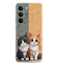 Realme C75 Kılıf Boutique Baskılı Resimli İkiz Kediler Pcode -086
