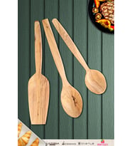 Zeytin Ağacı Ahşap Tahta Kaşık Spatula Seti Ağaç Kaşık