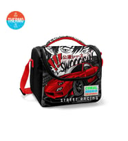 Coral High Kids Siyah Kırmızı Anime Araba Desenli Thermo Beslenme Çantası 11747