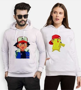 Tshirthane Pokemon Pikachu Sevgili Kombinleri Kapüşonlu Kombini (Tek Ürün Fiyatıdır.)