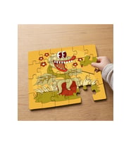 Sevimli Canavar Tasarımlı 24 Parça Ahşap Çocuk Puzzle MPK0726