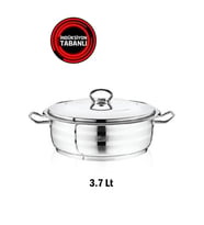 Safinox Çelik Flavia Metal Kulplu 24x08 Cm İndiksiyon Basık Tencere 3.7 lt 18/10