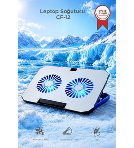 Torima Laptop Soğutucu Ayarlanabilir Rgb Dizüstü Bilgisayar Soğutma Fanı CF12 Gümüş