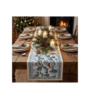 Yılbaşı Temalı Dijital Baskılı Runner Örtüsü Christmas 40x140 cm