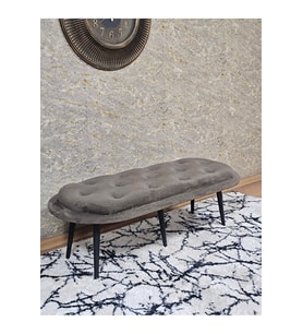 Ufo Oturak Bench - Siyah Boyalı Sivriltme Ayak - Oturak - Bench - Puf - Yatak Ucu Pufu Kahverengi Renk 100 x 50 Boyut/Ebat (Çok Renkli)