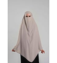 Sütlü Kahve Pratik Hazır Geçmeli Tesettür Eşarp Krep Bağcıklı Sufle Hijab 2313_26