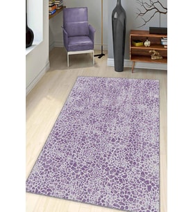 Mor Leopar Kaymaz Tabanlı Makinede Yıkanabilir Halı LE005 - 100 x 160 cm
