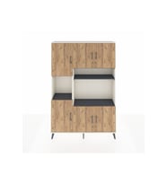 Arges Dolap 9 Raflı 6 Kapaklı 132x30x195 Aytaşı-Çam/Antrasit