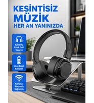 Bluetooth Kablosuz Kulak Üstü Kulaklık Katlanabilir Konforlu Ve Şık Tasarımlı