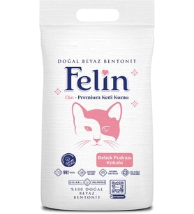 Bebek Pudrası Kokulu Topaklanan İnce Taneli Kedi Kumu 15 kg