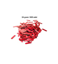 Kırmızı 15 x 5 mm Dantel Oya Yazma Halhal Abiye Lazer Kesim Pul 600 adet / 24 gram