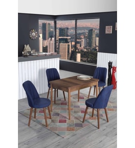 4 Kişilik Sabit Masa Sandalye Takımı Mutfak Masası 70x110 Masa Takımı