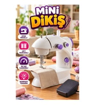 Mini Dikiş Makinesi – Ayak Pedallı, Çift Makaralı ve İki Hız Kademeli