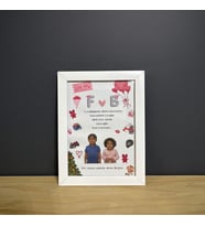 Çocukluk Fotoğraf Birleştirme, Çerçeve, Kişiye Özel, Konsept, Sevgiili Arkadaş Hediye (15x21) (Beyaz)