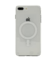 Apple iPhone 7 Plus Kılıf Magsafe Şarj Özellikli Şeffaf Sert PC Kapak (Şeffaf Hologram)