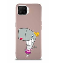 Oppo A73 Soft Premier Kapak Pearl Yengeç Tasarımlı Silikon Kılıf - Pudra (Şeffaf)