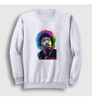 Presmono Unisex Beyaz Colors Jimi Hendrix Sweatshirt 302261tt