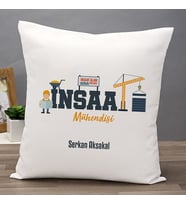Kişiye Özel İnşaat Mühendislerine Özel Kare Yastık