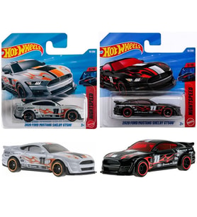 2 Araç Hot Wheels Set - 2020 Ford Mustang Shelby GT500 - Gri & Siyah (1/64)