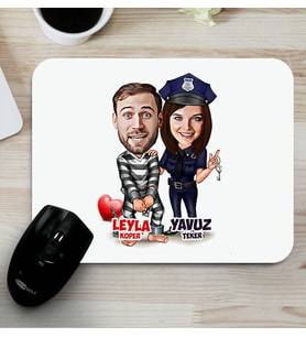 Kişiye Özel Biz Bize Mahkumuz Karikatürlü Mouse Pad