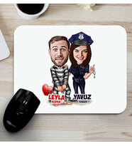 Kişiye Özel Biz Bize Mahkumuz Karikatürlü Mouse Pad