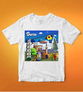 Bursa Tasarımlı Tişört (Beyaz)