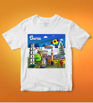 Bursa Tasarımlı Tişört (Beyaz)
