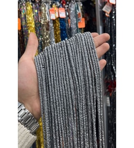 Hematit Taşı Dalgalı Rondela Kesim Mat Açık Gri 4x2mm Doğal Taş Dizi